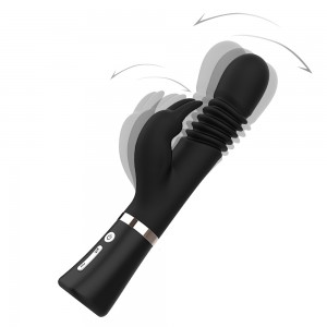 TOPARC Black Multi-Mode Rabbit Head Vibrator Sex Toys