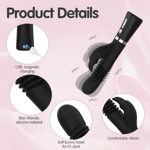 TOPARC Black Мулти-Ҳолати харгӯш сари Vibrator Sex Toys