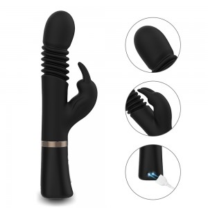 TOPARC Jucării sexuale cu vibrator cu cap de iepure multimodal negru