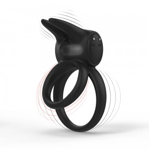 TOPARC Black Penis Dual Vibrating Ring Sex Toys