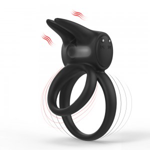 TOPARC Black Penis Dual Vibrating Ring Seksilelut