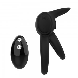 TOPARC Black Penis Dual Vibrating Ring Sex Toys